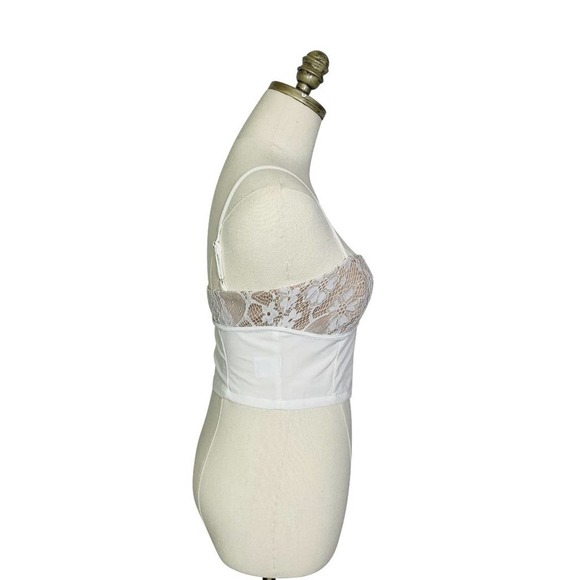 Tiger Mist White Lace Bust Crop Top Bustier S 2551 - Picture 2 of 9